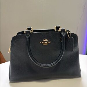 Coach mini black leather purse